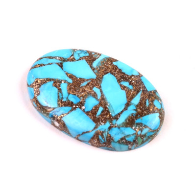 Kabošon Rekonstruovaný Tyrkys č.4900 (40x26x6mm)