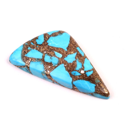 Kabošon Rekonstruovaný Tyrkys č.4902 (46x24x6mm)