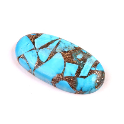 Kabošon Rekonstruovaný Tyrkys č.4911 (39x19x6mm)