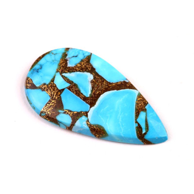 Kabošon Rekonstruovaný Tyrkys č.4916 (39x21x4mm)