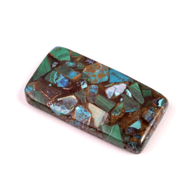 Kabošon Rekonstruovaný Malachit  č.4918 (38x20x6mm)