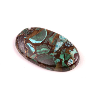 Kabošon Rekonstruovaný Malachit  č.4924 (38x22x6mm)