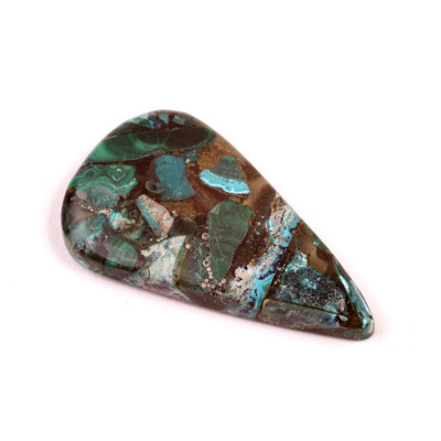 Kabošon Rekonstruovaný Malachit  č.4931 (40x23x5mm)