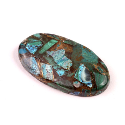 Kabošon Rekonstruovaný Malachit  č.4932 (41x22x7mm)