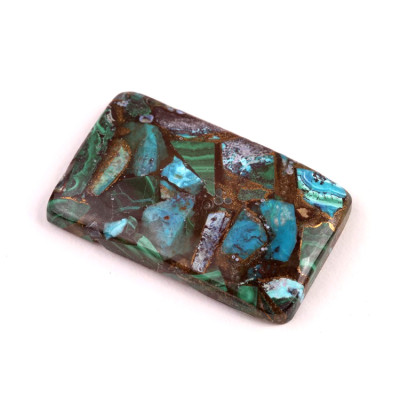 Kabošon Rekonstruovaný Malachit  č.4933 (36x22x5mm)