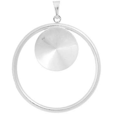 Přívěsek kruh Rivoli 14mm rhodium (7602)