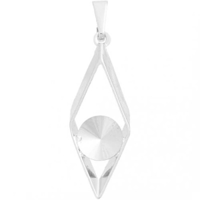 Přívěšek kosočtverec Rivoli 8mm Rhodium  (9413)