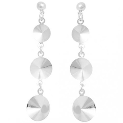 Náušnice bimbací Rivoli 8+10+12mm Rhodium (10513)