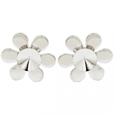 Náušnicový dřík FLOWER/Rivoli 8mm Rhodium (10662)