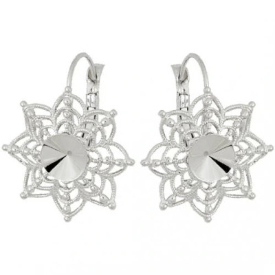 Náušnice FILIGRÁN PAVUČINA Rivoli 8mm Rhodium (10688)