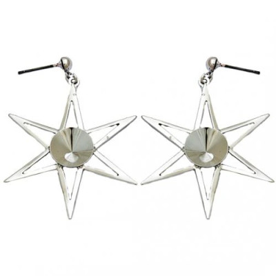 Náušnice bimbací STAR Rivoli 12mm Rhodium (10702)