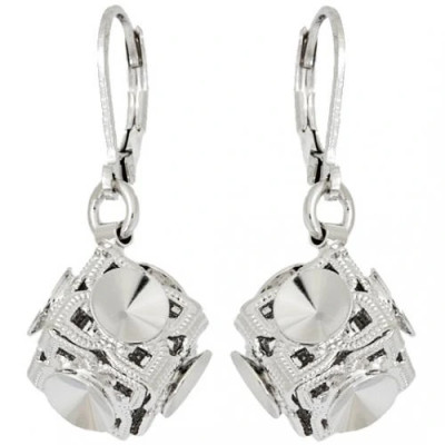 Náušnicová klapka bimbací CUBE Rivoli 6x6mm Rhodium (11066)