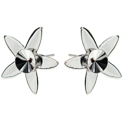 Náušnicový dřík STAR Rivoli 6mm Rhodium (11069)