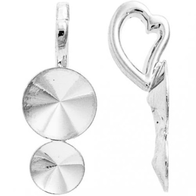 Přívěsek závěs HEART Rivoli 6+8mm Rhodium (11415)