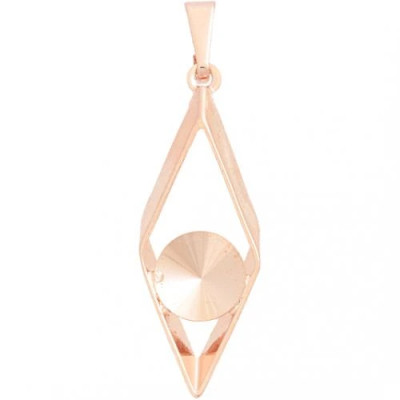 Přívěsek kosočtverec Rivoli 8mm Rose Gold (11487)