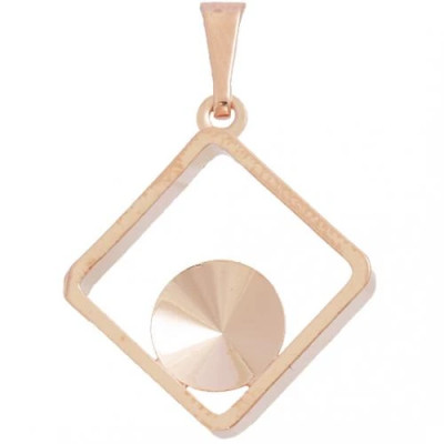 Přívěsek čtverec Rivoli 8mm Rose Gold (11489)