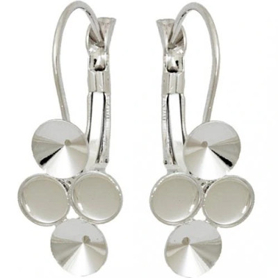 Náušnice Rivoli 2x6mm+ROSE 2xss20 Rhodium (12912)