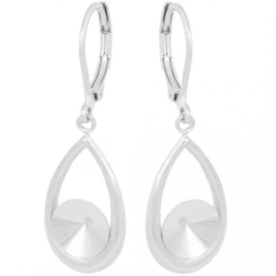 Náušnice KAPKA Rivoli 8mm Rhodium (12918)