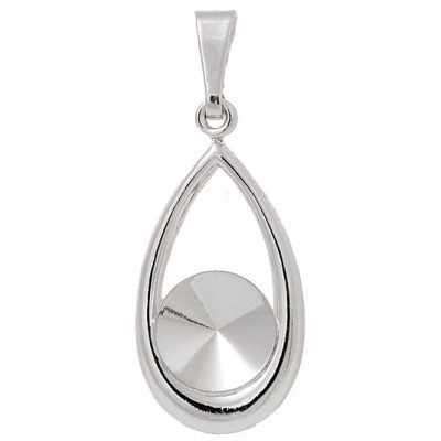 Přívěsek KAPKA Rivoli 8mm Rhodium (12919)