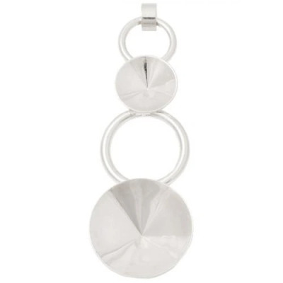 Přívěsek RING rivoli 8+12mm Rhodium (18347)