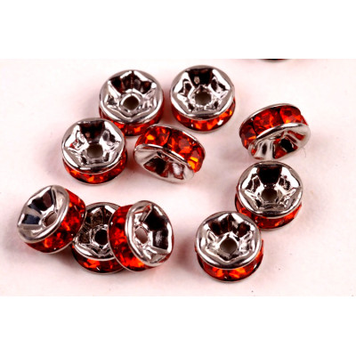 Rondelka Červená 6mm č.33 (10ks)