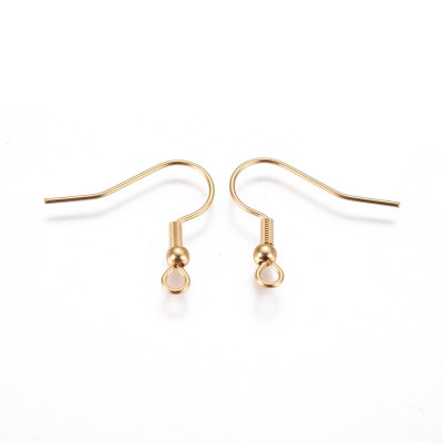 Afroháčky s kuličkou ocel 2 ks zlaté