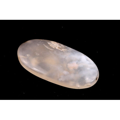 Kabošon White Feather Agate č.3492 (37x18x5mm)