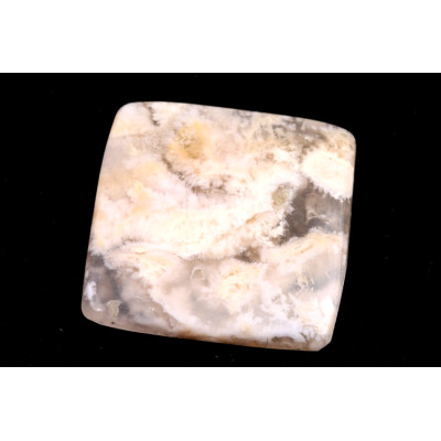 Kabošon White Feather Agate č.3504 (26x25x5mm)
