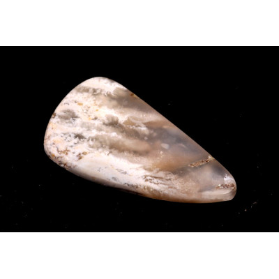Kabošon White Feather Agate č.3505 (38x21x5mm)