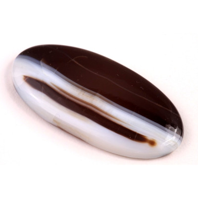 Kabošon Black Banded Agate č.2466 (47x23x6mm)