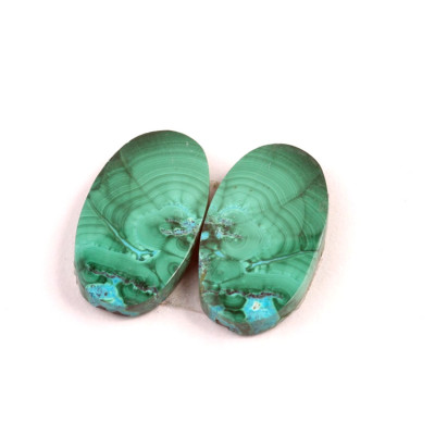 Kabošony páry Malachit Chrysocolla č.P347 (26x15x4mm)