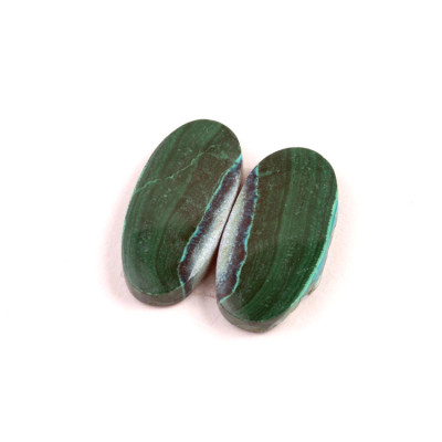 Kabošony páry Malachit Chrysocolla č.P349 (25x13x4mm)