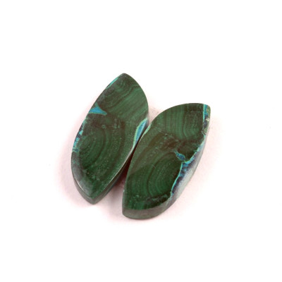 Kabošony páry Malachit Chrysocolla č.P352 (27x11x5mm)