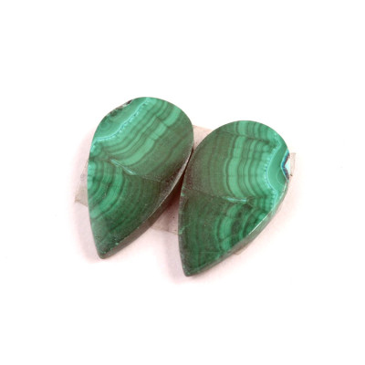 Kabošony páry Malachit Chrysocolla č.P357 (27x15x4mm)