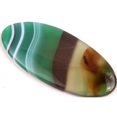 Kabošon Green Line Bandate Agate č.5804 (63x29x5mm)
