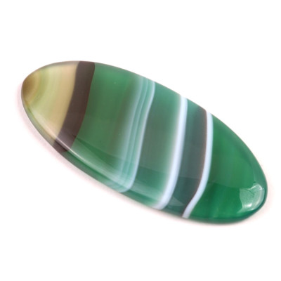 Kabošon Green Line Bandate Agate č.5808 (62x29x5mm)
