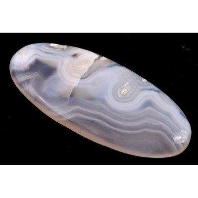 Kabošon Orbicular White Agate č.6137 (54x23x6mm)