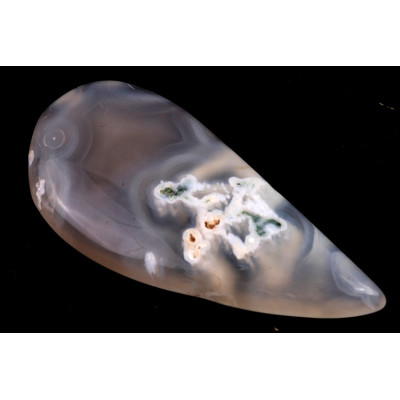 Kabošon Orbicular White Agate č.6138 (53x24x8mm)