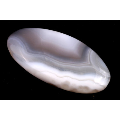 Kabošon Orbicular White Agate č.6139 (50x24x8mm)