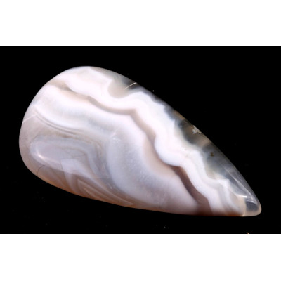 Kabošon Orbicular White Agate č.6140 (48x26x8mm)