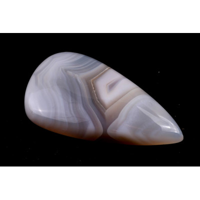 Kabošon Orbicular White Agate č.6145 (41x21x9mm)