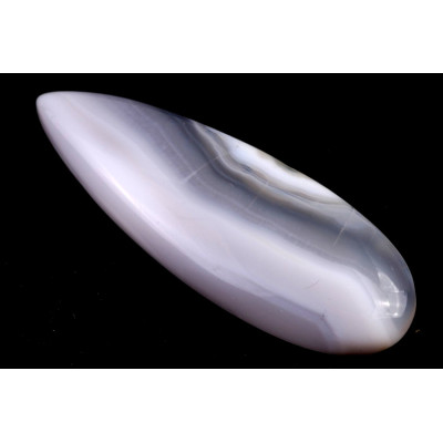 Kabošon Orbicular White Agate č.6148 (51x18x7mm)