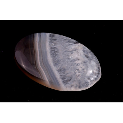 Kabošon Orbicular White Agate č.6154 (34x21x5mm)