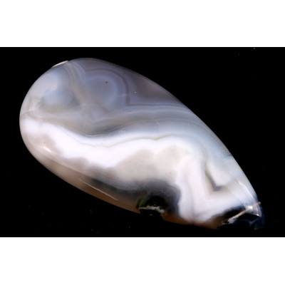 Kabošon Orbicular White Agate č.6157 (45x22x7mm)
