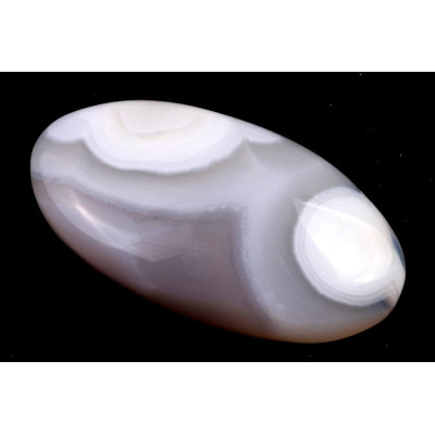 Kabošon Orbicular White Agate č.6160 (37x19x8mm)