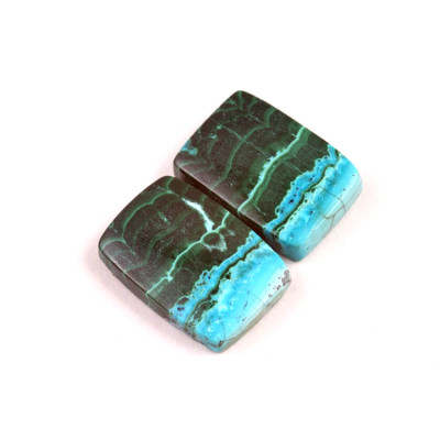 Kabošony páry Malachit Chrysocolla č.P675 (20x14x5mm)