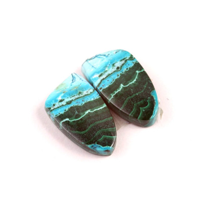 Kabošony páry Malachit Chrysocolla č.P677 (23x13x5mm)