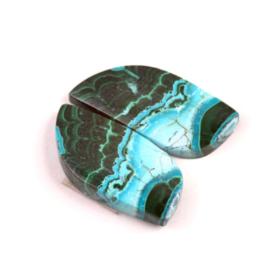 Kabošony páry Malachit Chrysocolla č.P678 (30x14x5mm)