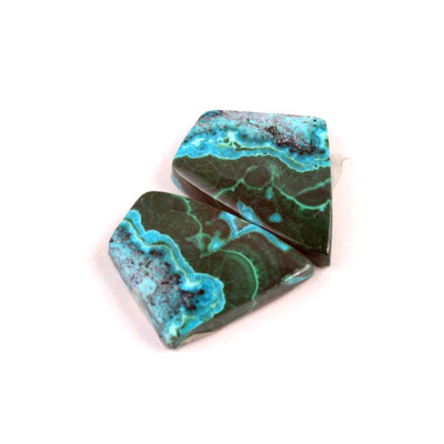 Kabošony páry Malachit Chrysocolla č.P687 (23x17x4mm)