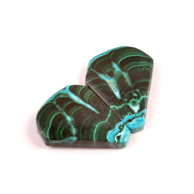 Kabošony páry Malachit Chrysocolla č.P688 (24x19x5mm)